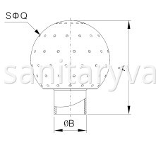 sanitary welded fixed cleaning ball